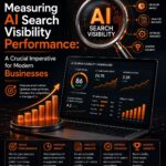 AI search visibility performance dashboard showing how businesses can track AI search visibility, measure impact, analyze insights, optimize strategy, and achieve growth across AI search platforms such as ChatGPT, Google SGE, Perplexity, and Bing Copilot.