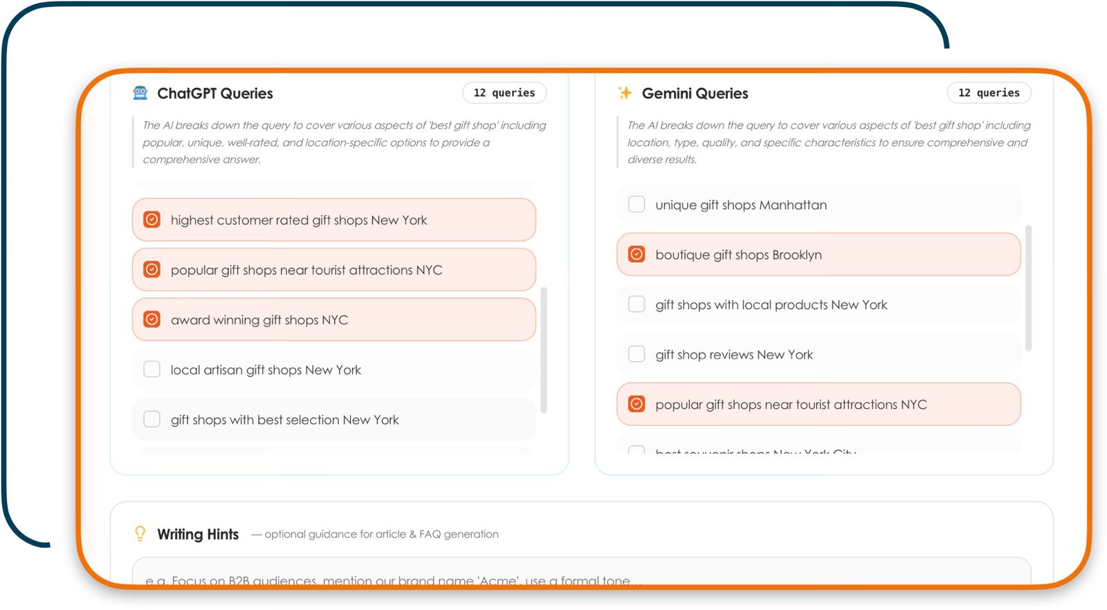 ChatGPT and Gemini trending query themes